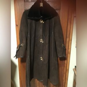 Vintage Christian Dior 1980’s Shearling MIDI Coat L/Xl